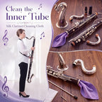 Yinder Silk Bass Clarinet Cleaning Swabs, 4-Pack Purple