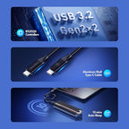GRAUGEAR 20Gbps M.2 NVMe & SATA SSD Enclosure with Heatpipe Cooling