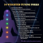 Hugbow Weighted Chakra Tuning Fork Set, 10 Healing Frequencies