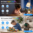 pafyh 3-in-1 Astronaut Clock Security Camera with 2K Night Vision