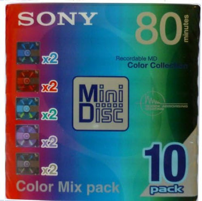 Sony 10MDW80CRX 80-Min MiniDisc 10-Pack Japan Made