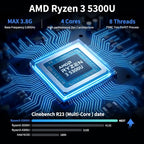 DreamQuest Mini PC — Ryzen 5300U Windows 11 Pro Desktop