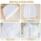 Tao-Ge White Draped Spandex Arch Cover Backdrop, 2-Pack