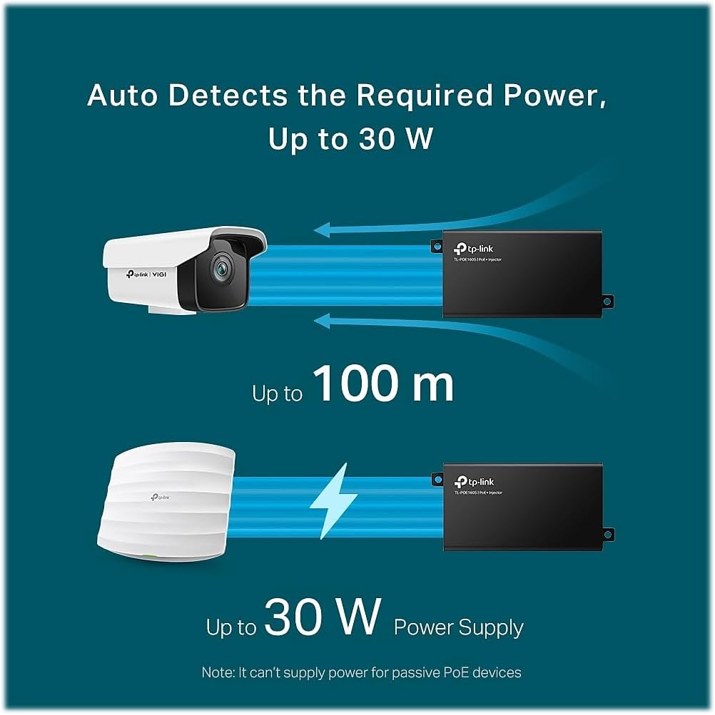 TP-Link TL-PoE160S Gigabit PoE+ Injector Adapter