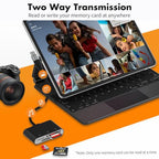 Ardaddyn 3-in-1 XD, SD & microSD Card Reader with USB-C and Lightning