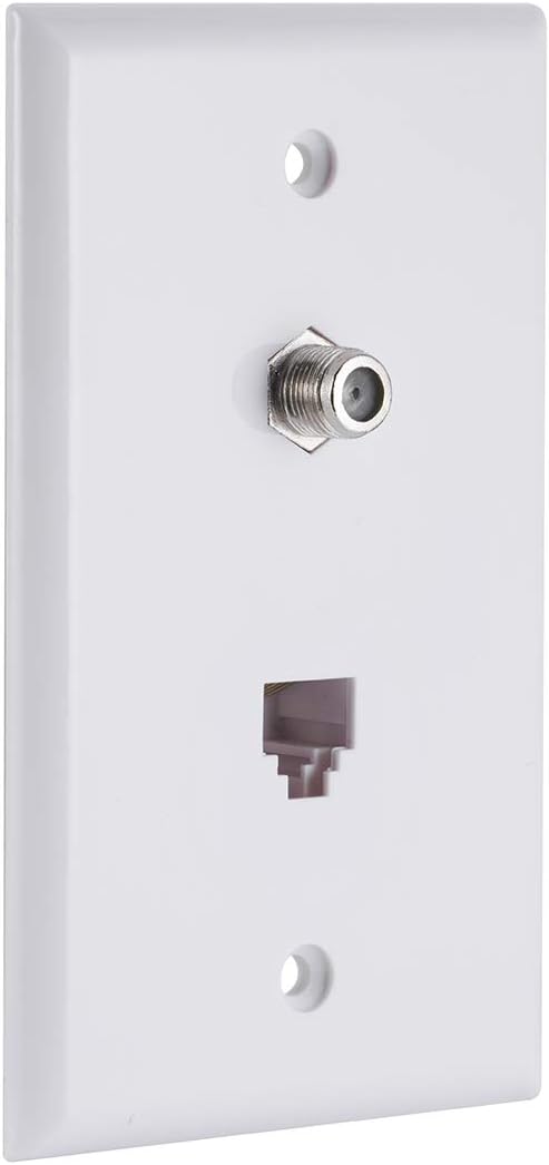 GE 40093 Coaxial Telephone Cable Wall Plate — main product image
