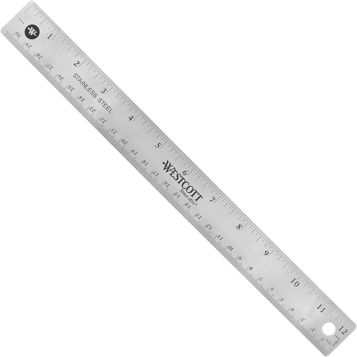 Westcott 10415 Stainless Steel Office Ruler 12-Inch