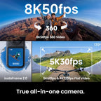 Insta360 X6 8K 360 Action Camera, Arctic White