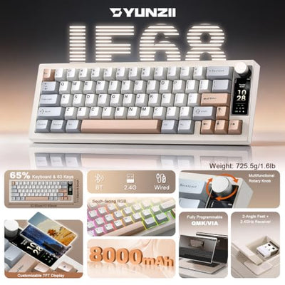 YUNZII IF68 Wireless Mechanical Keyboard with TFT Screen