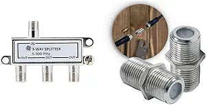 GE Coaxial Cable Splitter Extension Adapter 2-Pack