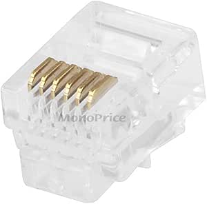Monoprice 107271 RJ12 6P6C Plug for Solid Wire (2-Pack)