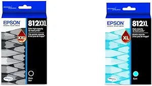Epson T812 Ink Cartridge: Black & Cyan, Extra-High & High Capacity — main product image