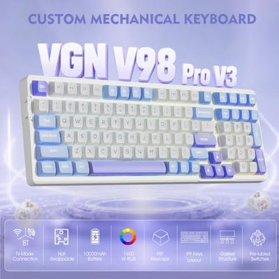 VGN V98Pro V3 Tri-Mode Hot-Swappable Mechanical Gaming Keyboard
