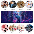 zbezbe Owl Extended Desk Mat Mouse Pad with Forest Floral Print