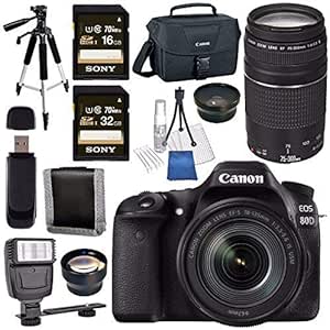 Canon 1263C006-2 EOS 80D DSLR Camera Bundle with Lenses