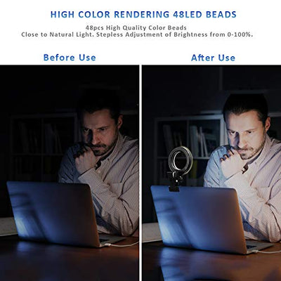 Cyezcor Clip-On Ring Light for Video Conferencing Calls