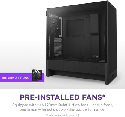 NZXT H5 Flow Black Compact ATX Gaming Case