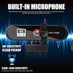 DDYYDS 4K Plug-and-Play Webcam with Privacy Shutter