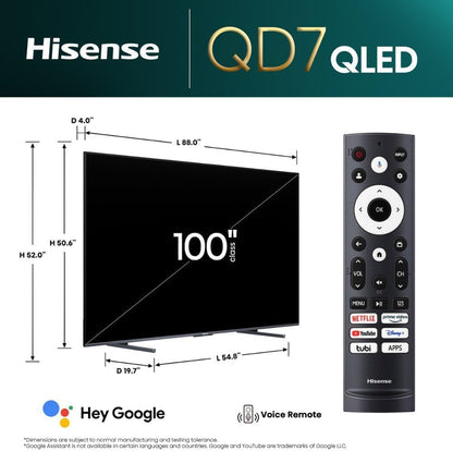 Hisense 100QD7N 100-Inch QLED 4K Google Smart TV