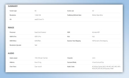 LG 32LM577BZUA 32-Inch HD Smart LED TV (Renewed)