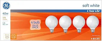 GE 12979 40W Soft White Globe Bulbs