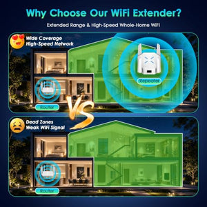 LIUMUE Dual-Band WiFi Extender for Multi-Story Villas