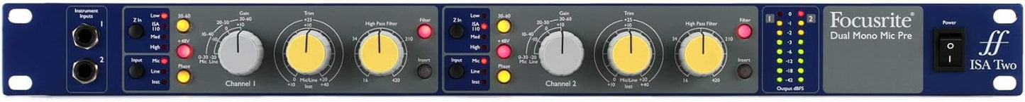 Focusrite AMS-ISA-2 Dual Mono Mic Preamp - Transformer-Based
