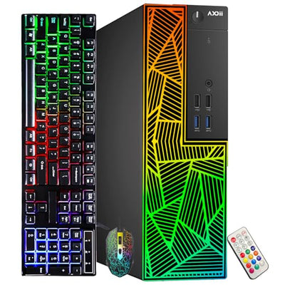 AXOII RGB Gaming Desktop and 27-Inch Curved Monitor Bundle