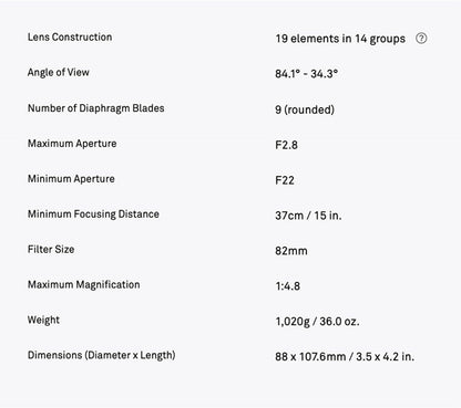 Sigma 24-70mm F2.8 Art DG OS HSM Nikon Lens