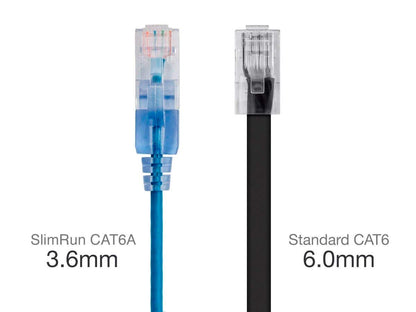 Monoprice 129454 Cat6A Patch Cable - 6in, Blue, 10-Pack, SlimRun