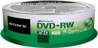 Sony 25DPW47SP DVD+RW 4.7GB 4X Rewritable Discs