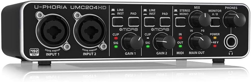 Behringer UMC204HD U-Phoria USB Audio MIDI Interface