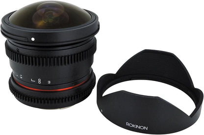 Rokinon RKHD8MV-C HD 8mm T3.8 Fisheye Lens Canon - Cine Lens