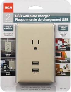 RCA WP2UAR USB Wall Plate Charger