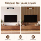 Amsleekey Teak Acoustic Wood Slat Wall Panels, 4 Pack