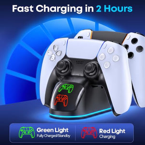 OIVO PS5 Dual Controller Charging Station with RGB Lighting