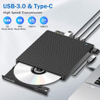 Kadlun 8-in-1 External USB 3.0 CD/DVD Drive with Card Reader