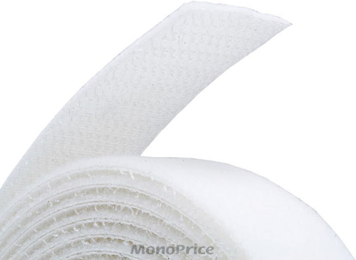 Monoprice 105829 Hook and Loop Fastening Tape - 0.75in White