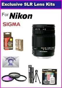 Sigma 18-250mm Lens Nikon D40 D60 D3000 Filter Kit