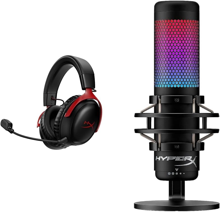 HyperX 77Z45AA Cloud III Wireless Gaming Headset with QuadCast S Microphone