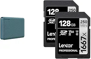 Toshiba Canvio Advance 4TB & Lexar 128GB SD Card Bundle