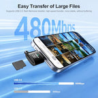 HAUXGOGO USB-C MicroSD Card Reader with Aluminum Housing