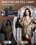 Fxmug QHD 2.7K Vlogging Camcorder with Flip Screen