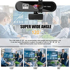 DDYYDS 4K Plug-and-Play Webcam with Privacy Shutter