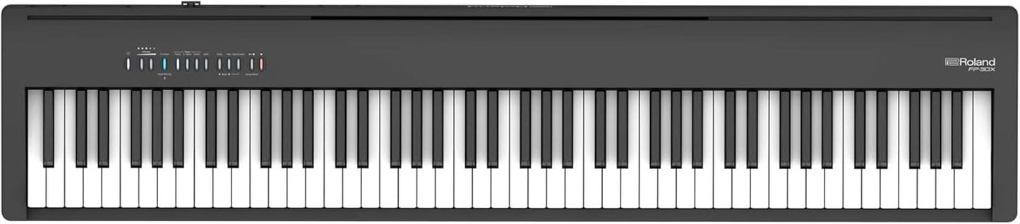 Roland AUS-FP-30X Black 88-Key Digital Piano Bundle
