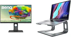 BenQ 27" QHD Monitor + Nulaxy Ergonomic Laptop Stand Bundle