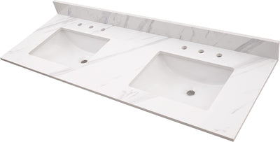 MSI AMZ-DBVANS-6122-0007 Calacatta Lumas 61" Double Sink Vanity Top