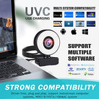 DDYYDS 4K Plug-and-Play USB Webcam with Privacy Shutter
