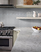 MSI AMZ-M-00275 Ice Bevel Herringbone Glass Mosaic Tile