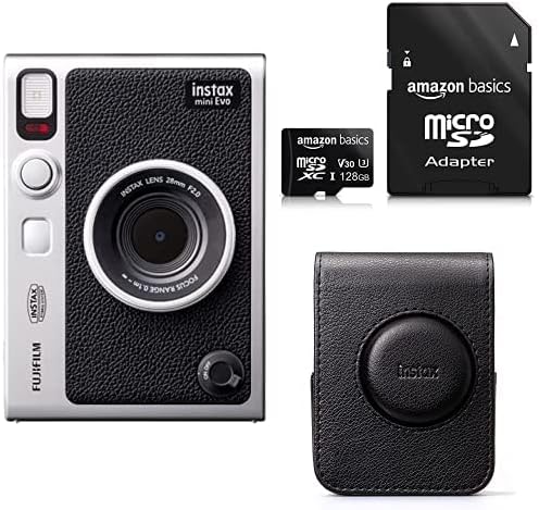 Fujifilm Instax Mini EVO Instant Camera Bundle - Card, Case